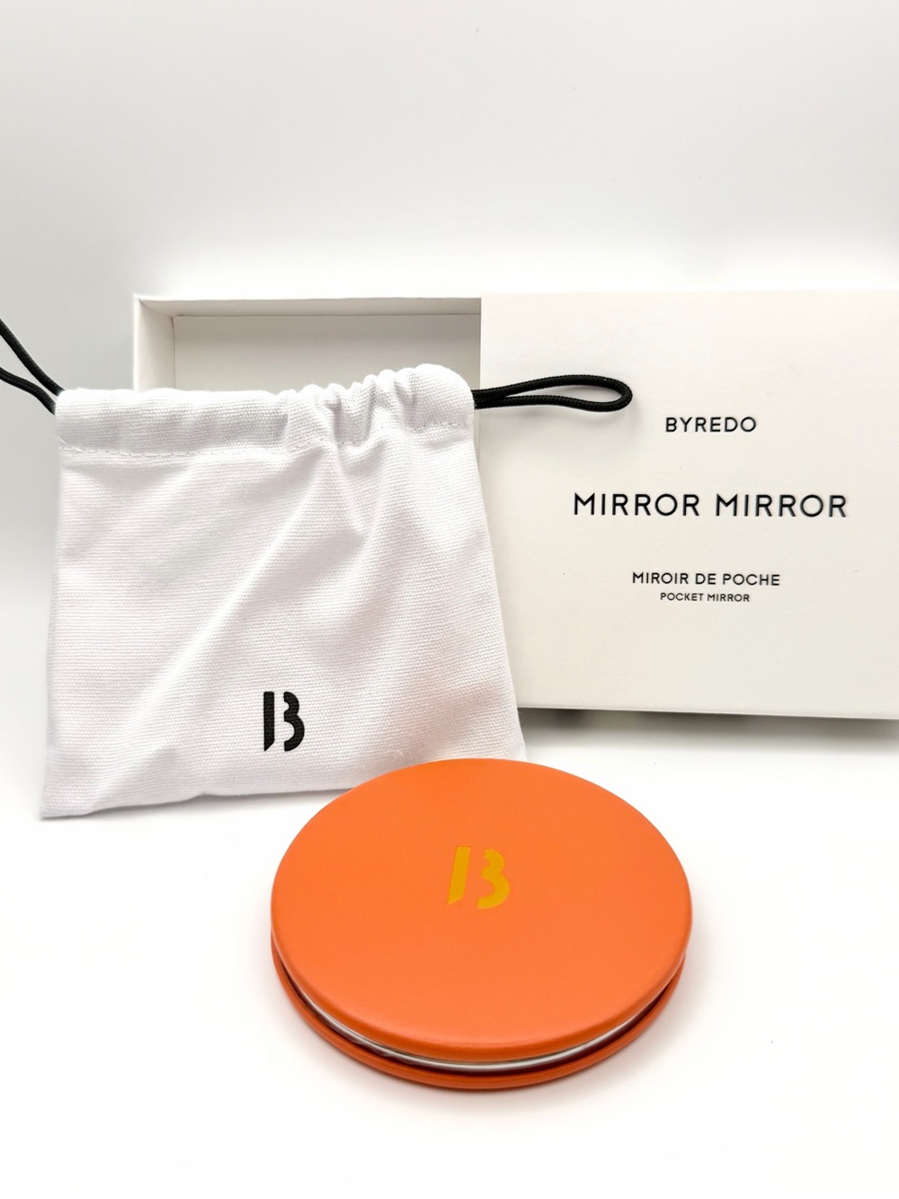 Byredo Mirror Mirror compact in “Fire” and Bal D’Afrique travel/guest soap, new!